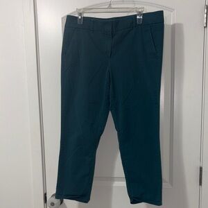 Ann Taylor Loft Teal Skinny Chino Crop Pants